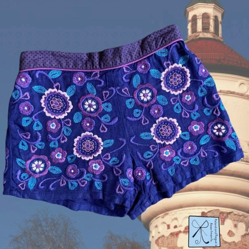 Monsoon Embroidered Pull-up Shorts Kids Sz 8